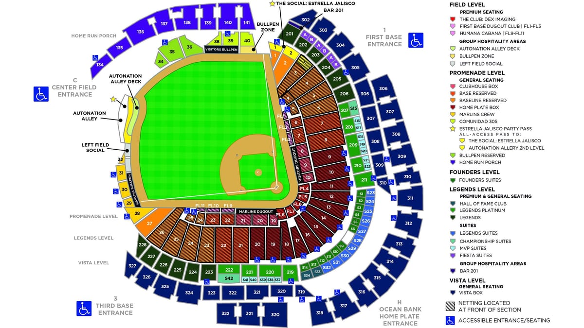 Marlins parkování mapě