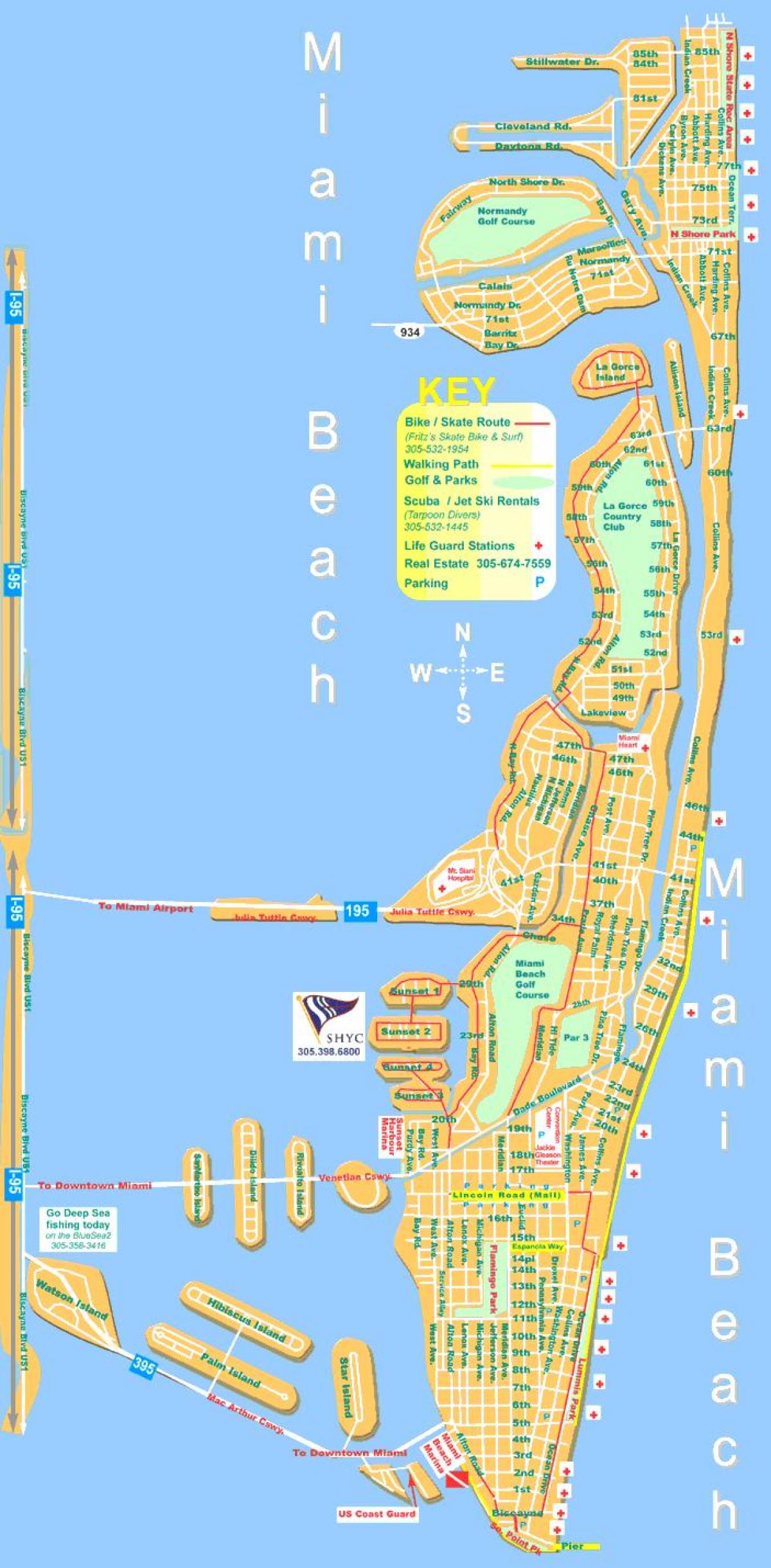 mapa Miami beach