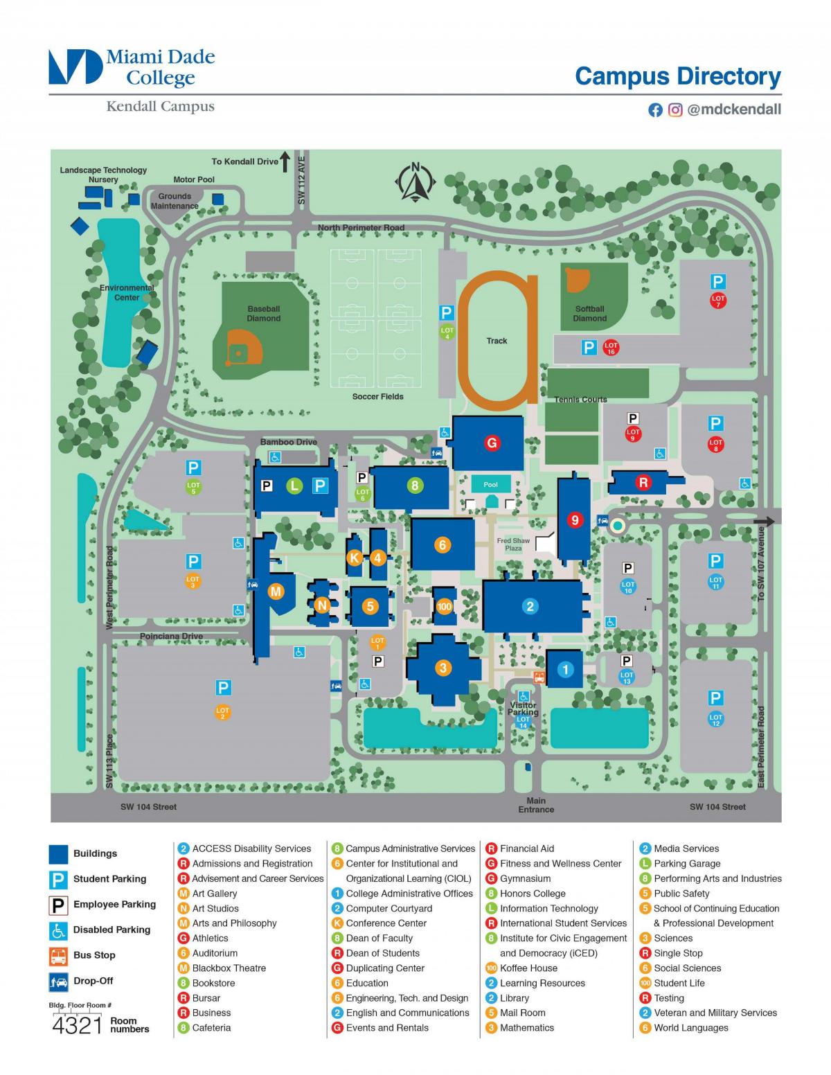 Miami Dade college Kendall campus mapa