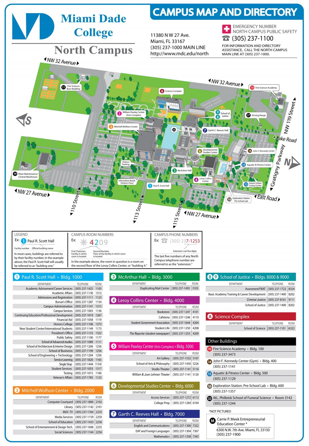 Miami Dade college, north campus mapa