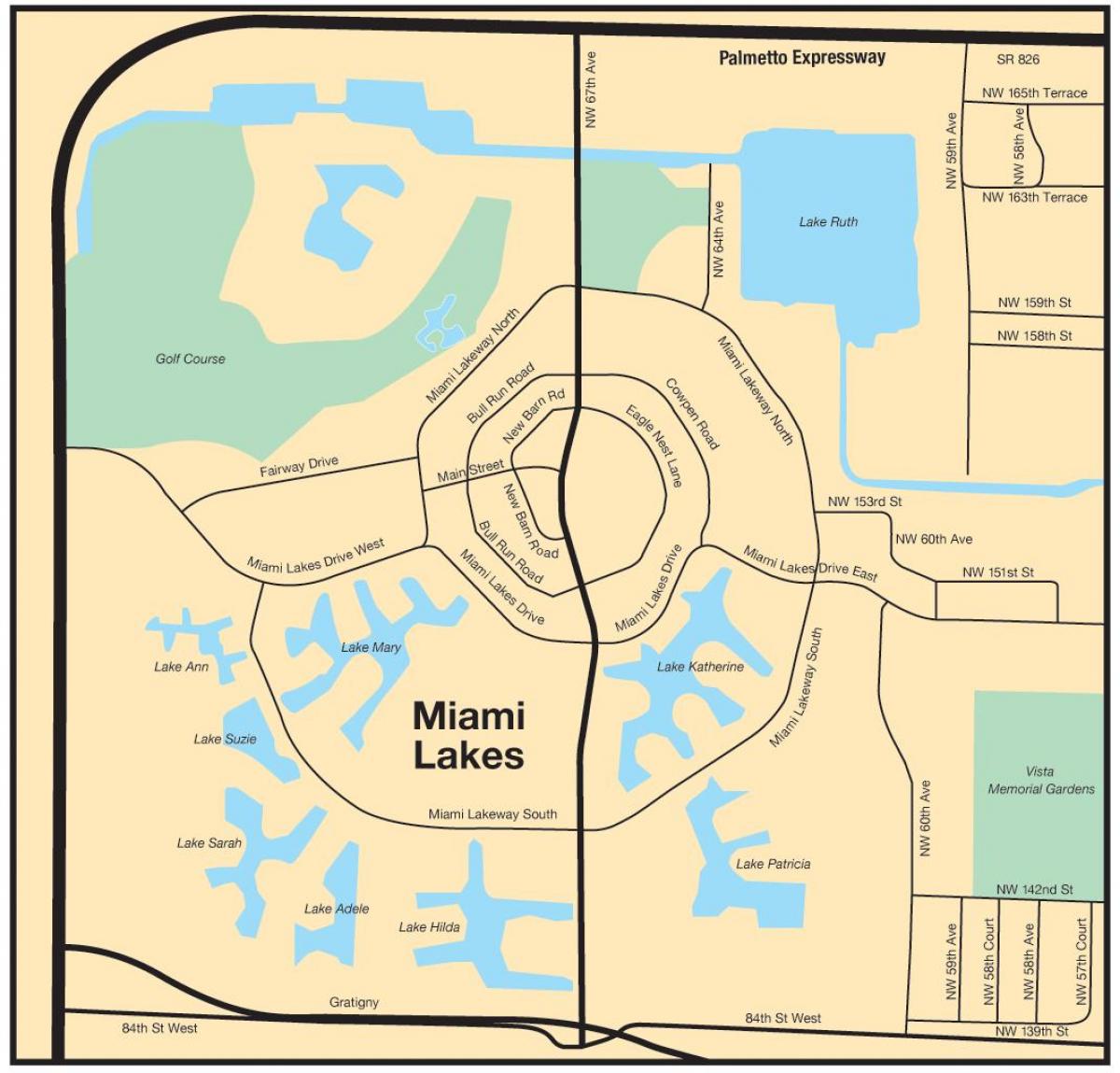 mapa Miami lakes