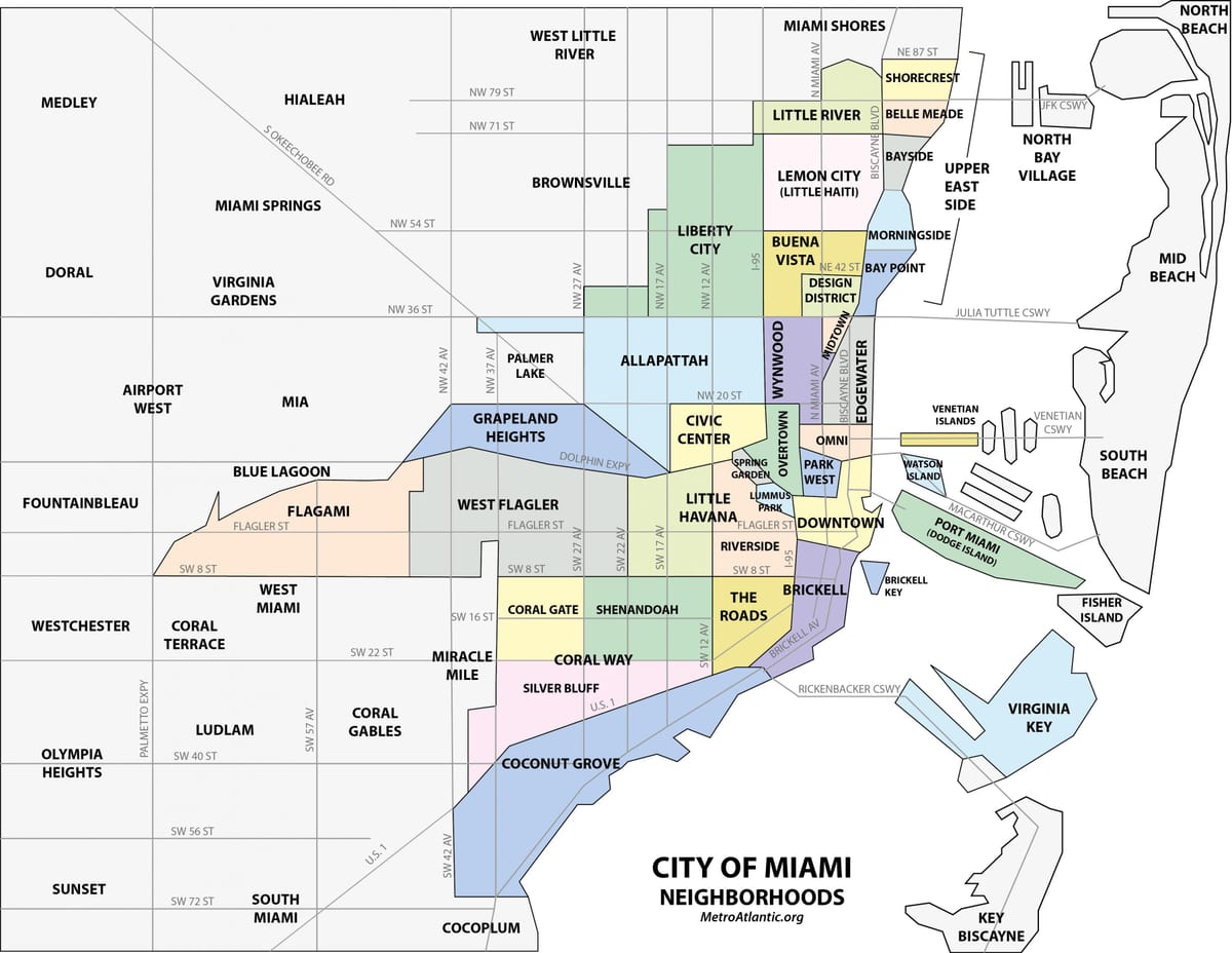 mapa Miami