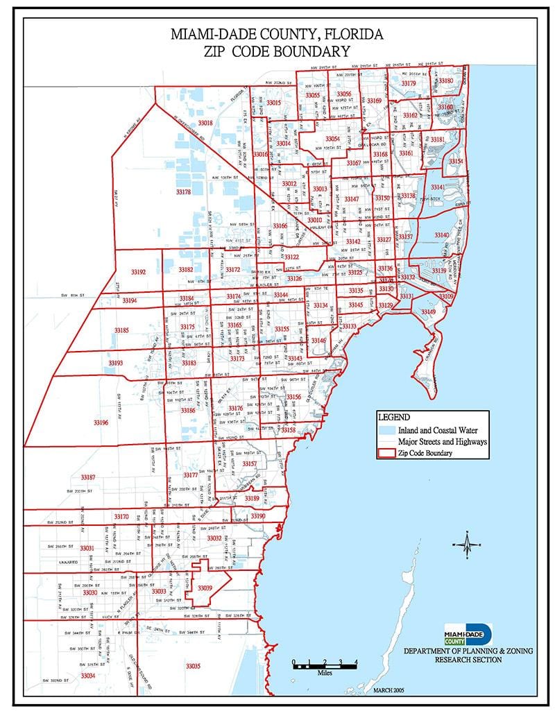 psč Miami mapě