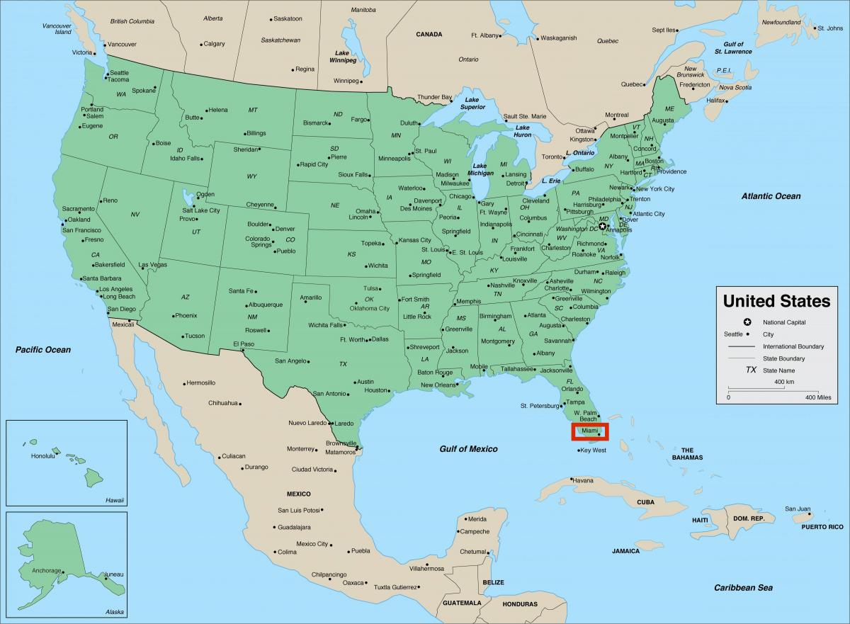 Miami v USA mapa