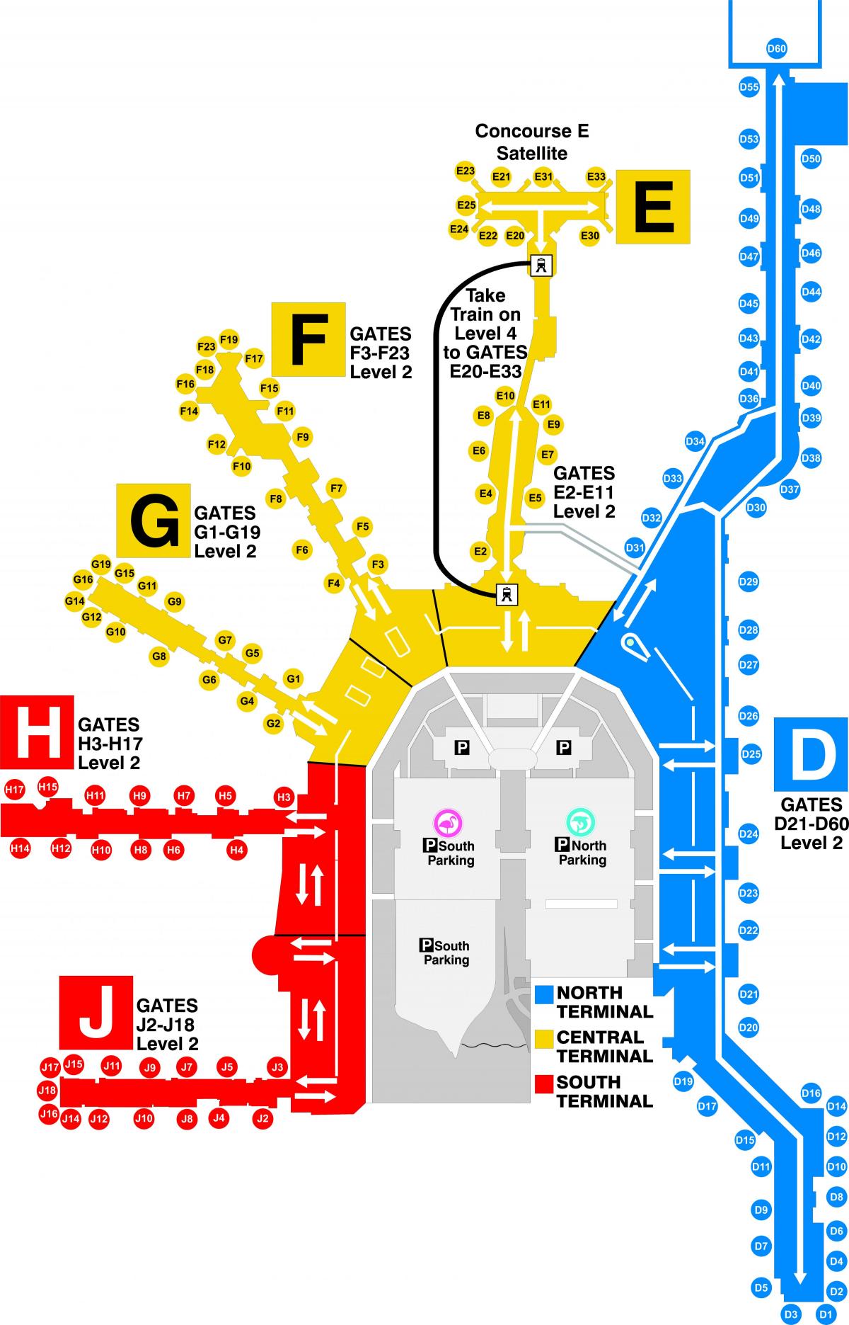 Miami airport terminal mapy
