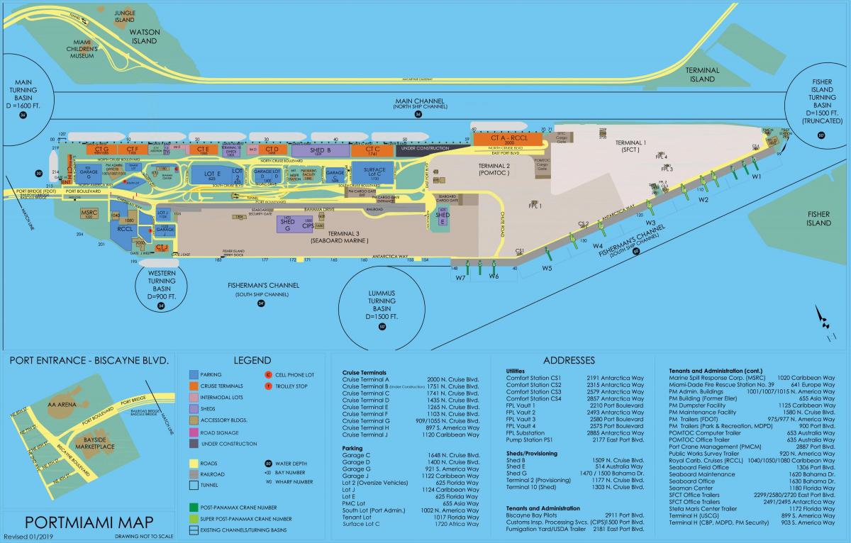 mapa port of Miami