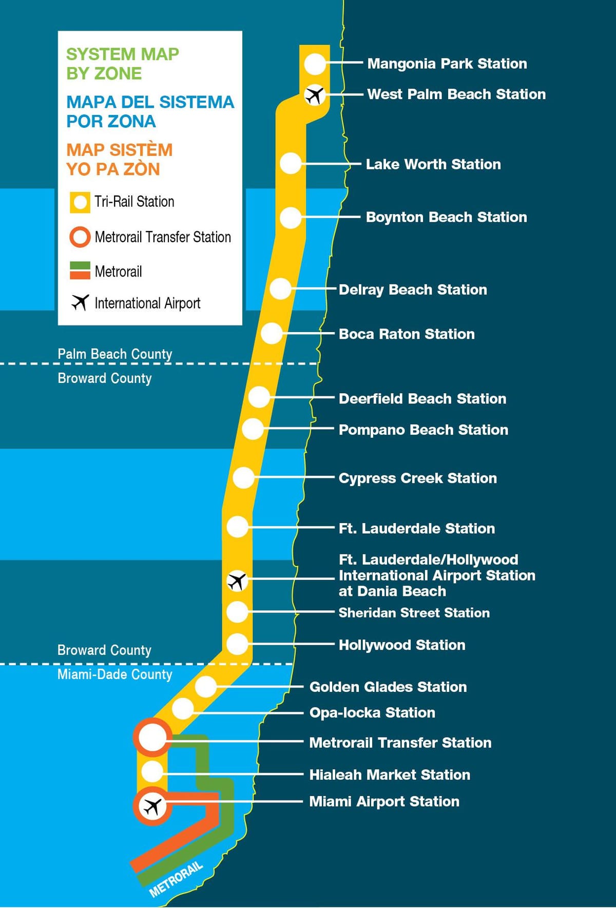 Miami TRI rail mapě