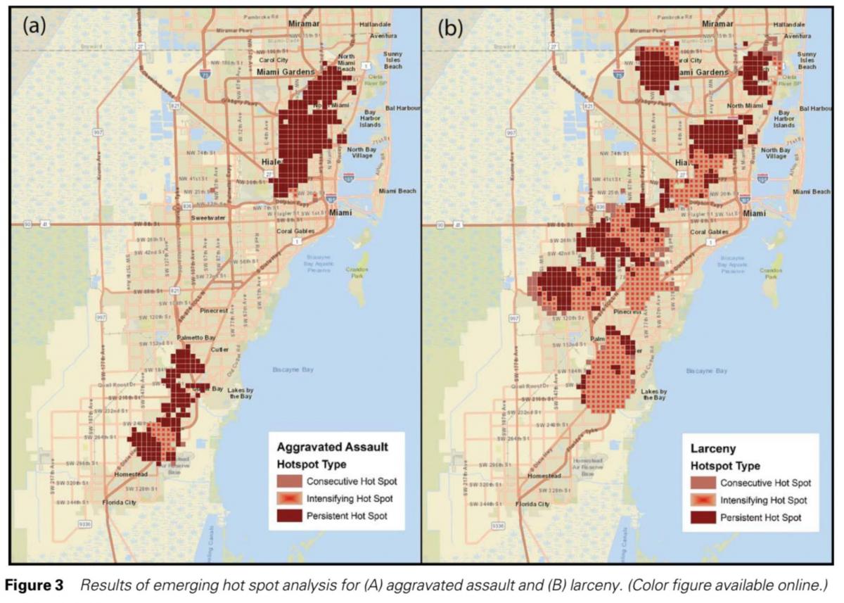 Miami zločin mapě