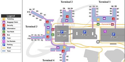 Ft Lauderdale letiště parkoviště mapě
