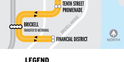 Metromover Miami mapě