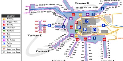 Mapa Miami letiště