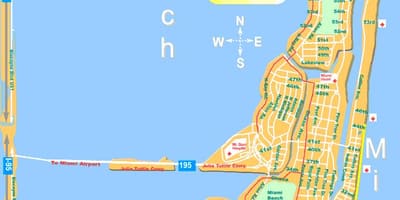 Mapa Miami beach