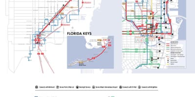 Miami autobusové trasy mapě