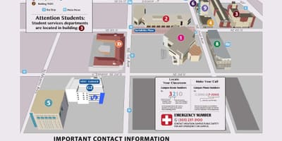 Miami Dade Wolfson college campus mapa