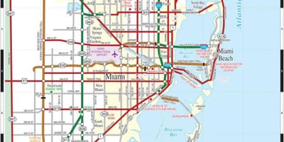 Mýtné silnice v Miami mapě