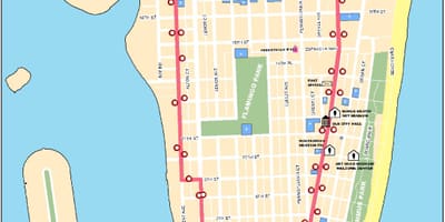 Mapa south beach Miami